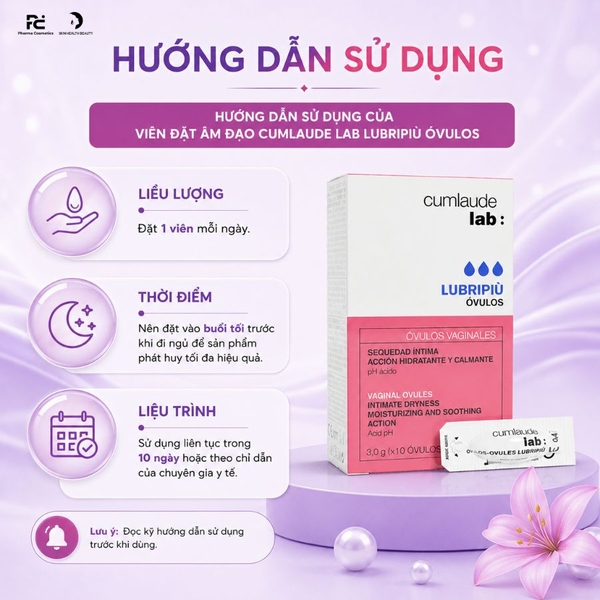 Cumlaude Lab Lubripiù Óvulos: Viên Đặt Âm Đạo Dưỡng Ẩm, Giảm Khô Rát & Phục Hồi Niêm Mạc