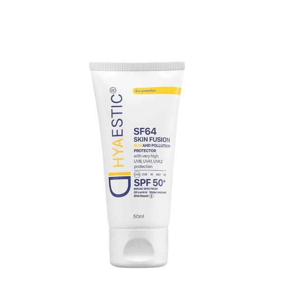 Hyaestic Skin Fusion SF64 Sun And Pollution Protector SPF50+50ML: Kem Chống Nắng Bảo Vệ Tối Đa & Phục Hồi DNA