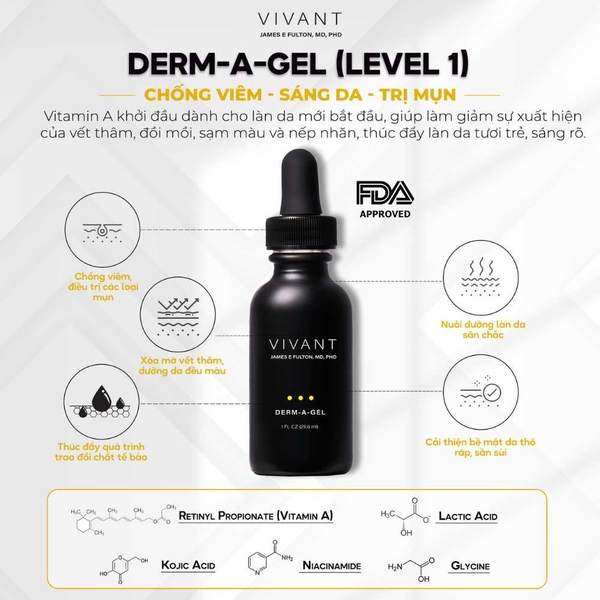 Vivant Derm-A-Gel® – Serum Retinoid Khởi Đầu Giúp Trẻ Hóa Và Làm Sáng Da Vượt Trội
