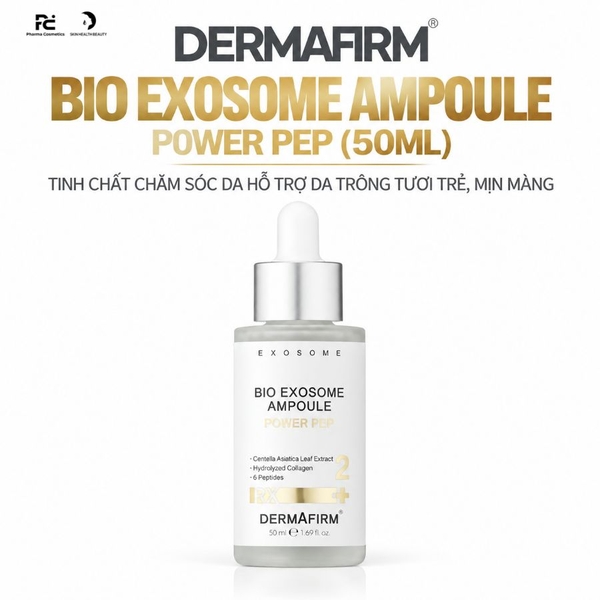 DERMAFIRM BIO EXOSOME AMPOULE POWER PEP / TINH CHẤT TRẺ HÓA XÓA NHĂN ĐA TẦNG ( 50ML)