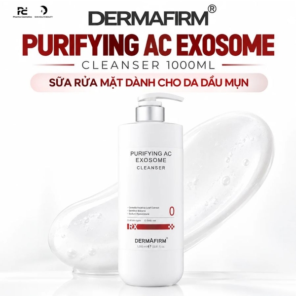 DERMAFIRM PURIFYING AC EXOSOME CLEANSER / SỮA RỬA MẶT CHO DA DẦU MỤN 1000ml