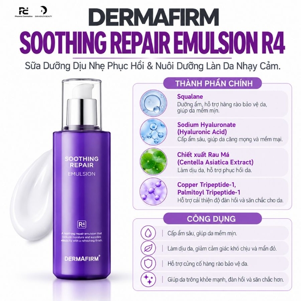 DERMAFIRM SOOTHING REPAIR EMULSION R4 / SỮA DƯỠNG PHỤC HỒI DA