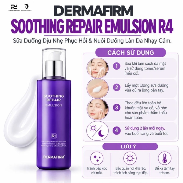 DERMAFIRM SOOTHING REPAIR EMULSION R4 / SỮA DƯỠNG PHỤC HỒI DA