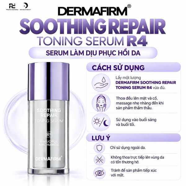 DERMAFIRM SOOTHING REPAIR TONING SERUM R4 / SERUM LÀM DỊU PHỤC HỒI DA
