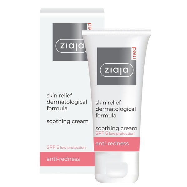 Ziaja Med Skin Relief Dermatological Formula Soothing Cream Anti- Redness 50ml – Kem Dịu Nhẹ Da Mẩn Đỏ & Phục Hồi Da Giãn Mao Mạch