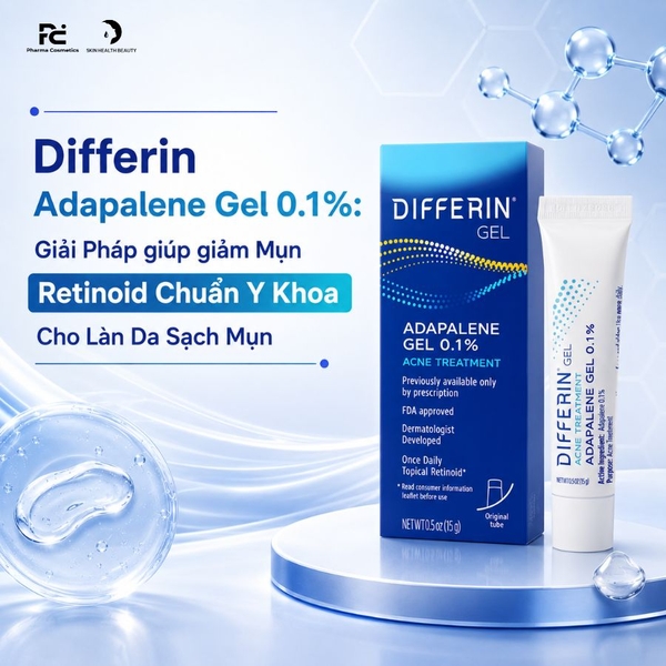 Differin Adapalene Gel 0.1%: Giải Pháp Trị Mụn Retinoid Chuẩn Y Khoa Cho Làn Da Sạch Mụn