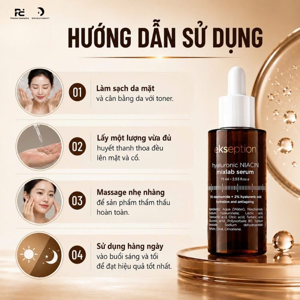 EKSEPTION HYALURONIC NIACIN MIXLAB SERUM / SERUM GIẢM THÂM MỤN, TRẮNG SÁNG DA