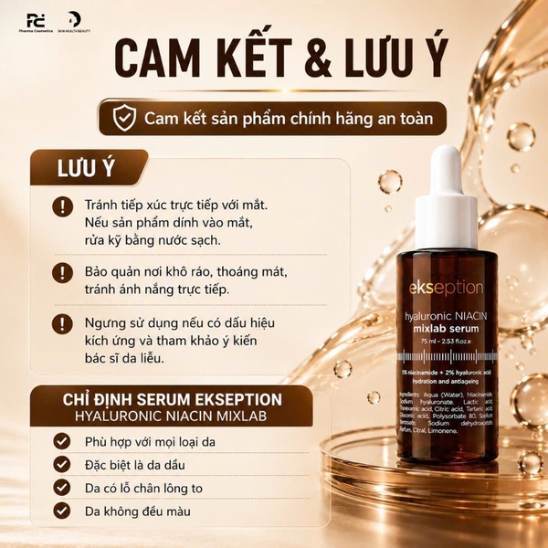 EKSEPTION HYALURONIC NIACIN MIXLAB SERUM / SERUM GIẢM THÂM MỤN, TRẮNG SÁNG DA