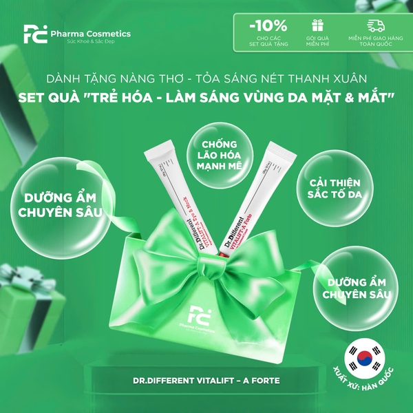 SET TRẺ HOÁ VÀ LÀM SÁNG DA TẶNG NÀNG- DR.DIFFERENT VITALIFT-A FORTE & VITALIFT-A