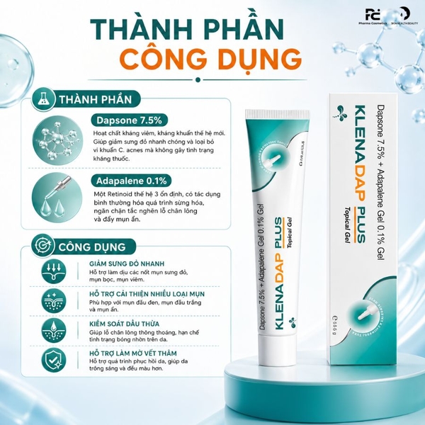 Gel Trị Mụn Klenadap Plus: Giải Pháp "Kép" Cho Mụn Viêm & Mụn Nội Tiết