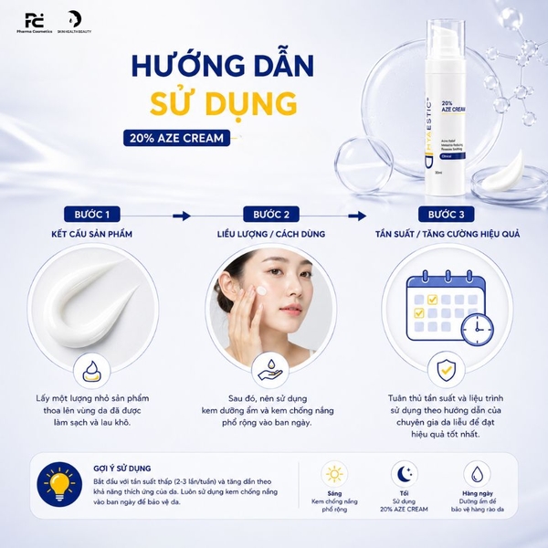 HYAESTIC 20% AZE CREAM: Kem Dưỡng Chứa Azelaic Acid 20%, Hỗ Trợ Cải Thiện Da Mụn, Rosacea & Sắc Tố
