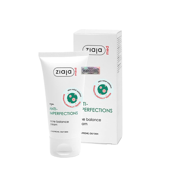 Ziaja Med Anti- Imperfections Acne Balance Cream 50ml  – Kem Dưỡng Cân Bằng, Ngừa Mụn & Kiềm Dầu Chuyên Sâu