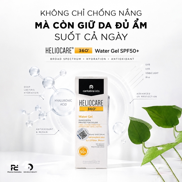 HELIOCARE 360º WATER GEL SPF 50+: Kem Chống Nắng Phổ Rộng Dạng Nước - Bảo Vệ Toàn Diện & Cấp Ẩm