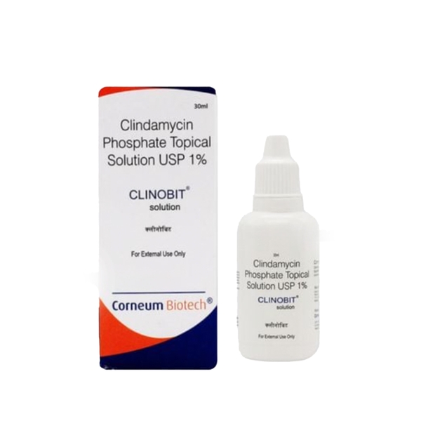 ( DATE 12/2026) Clinobit Solution (Clindamycin Phosphate Topical Solution USP 1%) : Dung Dịch Kháng Khuẩn Đặc Trị Mụn Viêm Với Clindamycin 1%