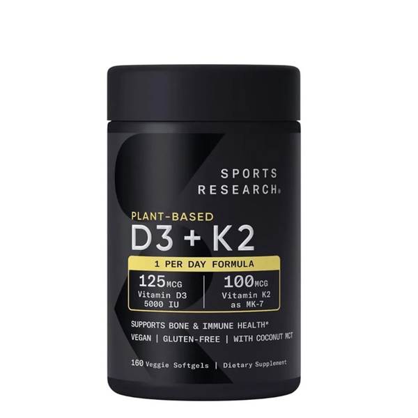 Sports Research Vitamin D3 + K2 – Viên Uống Thuần Chay Hỗ Trợ Xương Và Hệ Miễn Dịch
