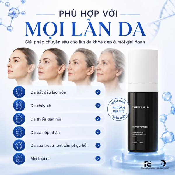 THERAMID Copper Peptide – Tinh Chất Peptides Đồng Chuyên Sâu, Nâng Cơ Săn Chắc Và Nuôi Dưỡng Làn Da Tươi Trẻ