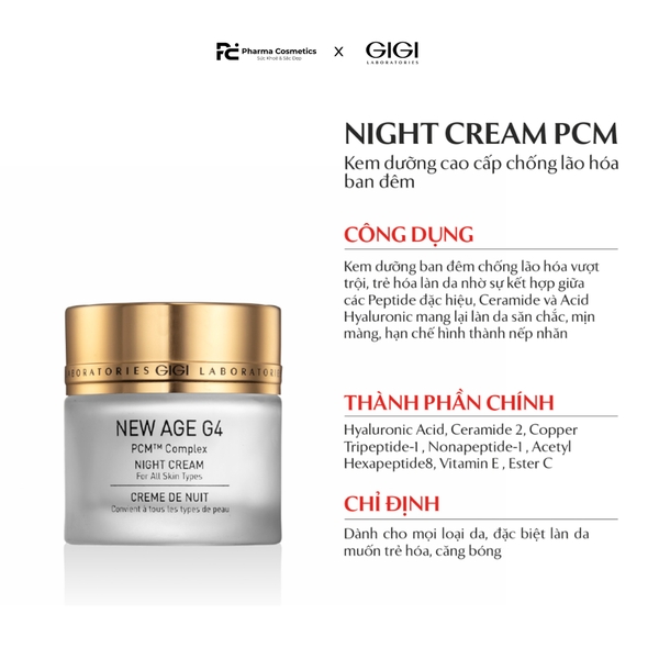 GIGI NEW AGE G4 NIGHT CREAM / KEM DƯỠNG CAO CẤP CHỐNG LÃO HOÁ DA BAN ĐÊM 