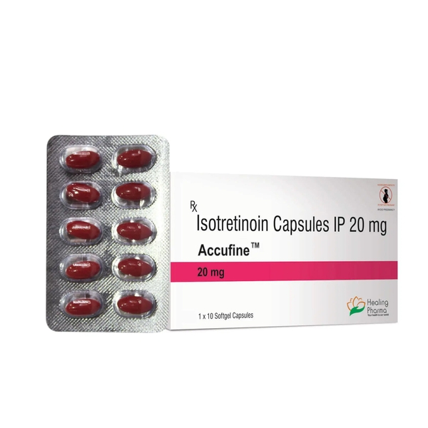 Accufine 20mg – Thuốc kê đơn chứa Isotretinoin hỗ trợ điều trị mụn trứng cá nặng