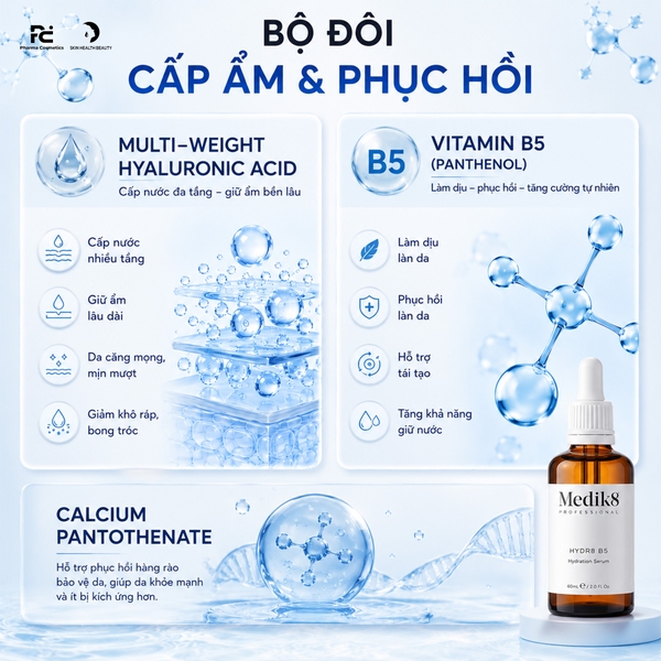 MEDIK8 HYDR8 B5™: Tinh Chất Cấp Ẩm Chuyên Sâu, Phục Hồi & Tái Tạo Làn Da 60ML
