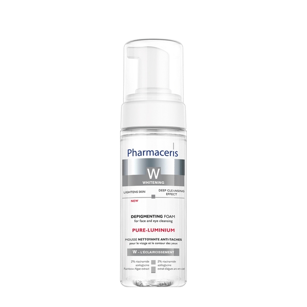 Pharmaceris W Pure-Luminum Depigmenting Foam: Bọt Rửa Mặt Làm Sáng Da & Mờ Thâm Nám Chuyên Sâu