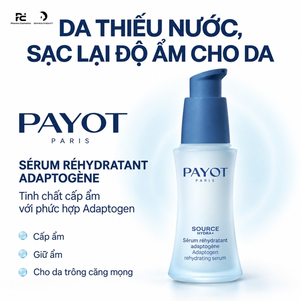 PAYOT SÉRUM RÉHYDRATANT ADAPTOGÈNE: Tinh Chất Cấp Ẩm Phục Hồi, Giúp Da Rạng Rỡ Suốt 72 Giờ
