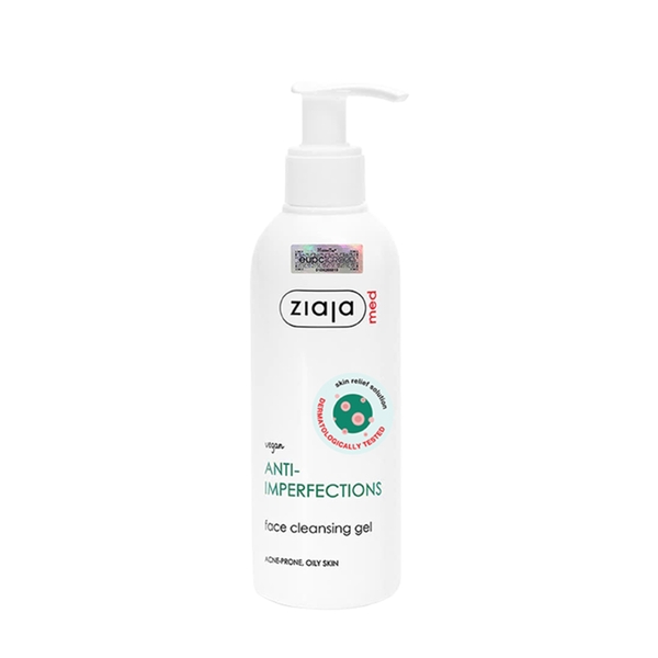 Ziaja Med Anti-Imperfections Face Cleansing Gel 200ml – Gel Rửa Mặt Ngừa Khuẩn, Kiềm Dầu & Giảm Mụn Chuyên Sâu