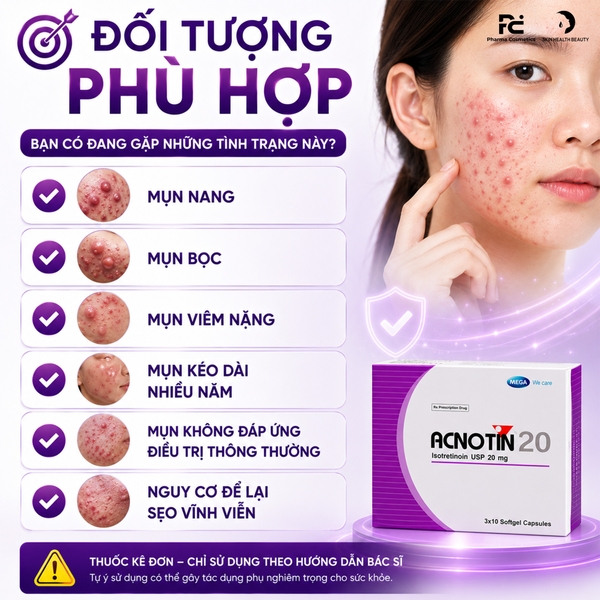 ACNOTIN 20 / THUỐC ĐIỀU TRỊ MỤN TRỨNG CÁ NẶNG  