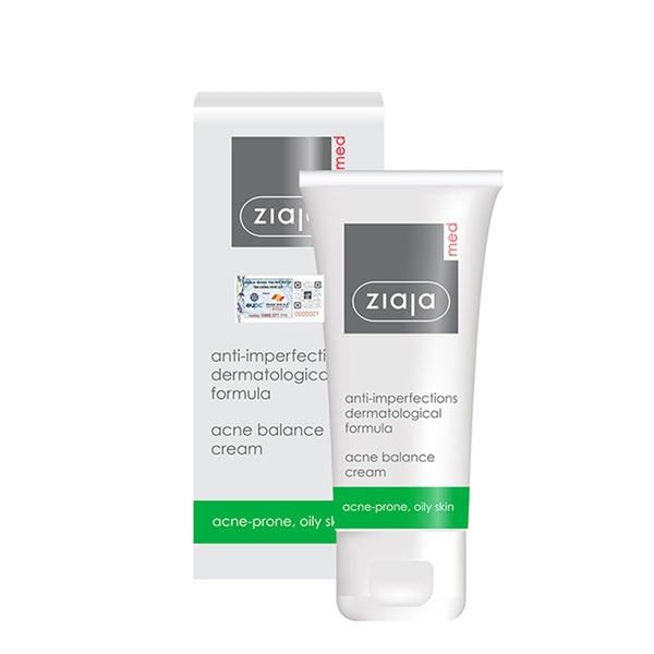 Ziaja Med Anti- Imperfections Acne Balance Cream 50ml  – Kem Dưỡng Cân Bằng, Ngừa Mụn & Kiềm Dầu Chuyên Sâu