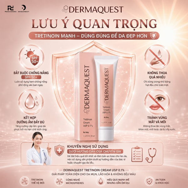DermaQuest Tretinoin Cream USP 0.1% – Giải Pháp Vàng Điều Trị Mụn Và Trẻ Hóa Da Toàn Diện