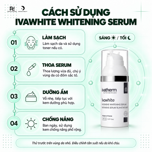 IVAWHITE WHITENING SERUM: Tinh Chất Đặc Trị Nám - Làm Sáng Da & Ngăn Ngừa Tái Phát
