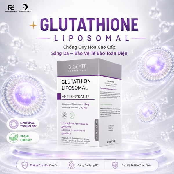 liposomal glutathione là gì BIOCYTE GLUTATHION LIPOSOMAL: Viên Uống Chống Oxy Hóa Cao Cấp