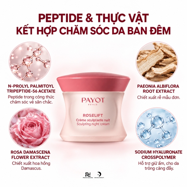 PAYOT Roselift Crème Sculptante Nuit – Kem dưỡng đêm hỗ trợ làm đầy và định hình đường nét