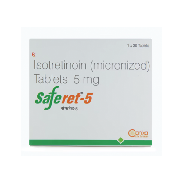 Saferet 5mg ( Isotretinoin ) 30 Tablets – Viên Uống Hỗ Trợ Giảm Mụn Và Điều Hòa Bã Nhờn Cho Làn Da