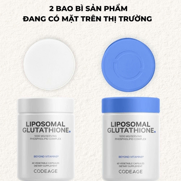Codeage Liposomal Glutathione 1000mg – Đỉnh Cao Trắng Da & Thải Độc Công Nghệ Liposome
