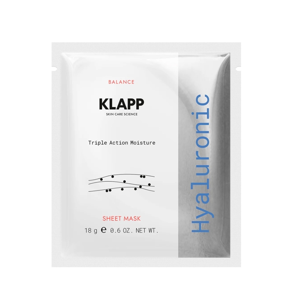 KLAPP Hyaluronic Triple Action Moisture Sheet Mask: Mặt Nạ Cấp Ẩm Đa Tầng, Trẻ Hóa & Căng Bóng Da Tức Thì