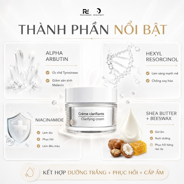 Soskin Clarifying Cream (50ml) Kem Dưỡng Trắng Da, Trị Nám