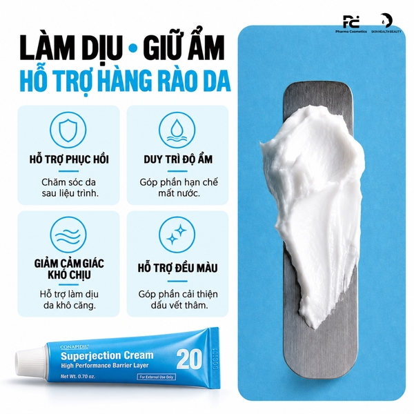 Conapidil Superjection Cream 20g – Kem dưỡng hỗ trợ phục hồi và hạn chế thâm sau liệu trình