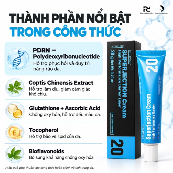 Conapidil Superjection Cream 20g – Kem dưỡng hỗ trợ phục hồi và hạn chế thâm sau liệu trình