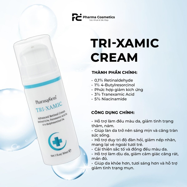 PHARMAFORM SKIN BRIGHTENER SERUM & TRI-XAMIC CREAM: Bộ Đôi Điều Trị Nám & Tái Tạo Da Chuyên Sâu - Hiệu Quả Gấp Đôi
