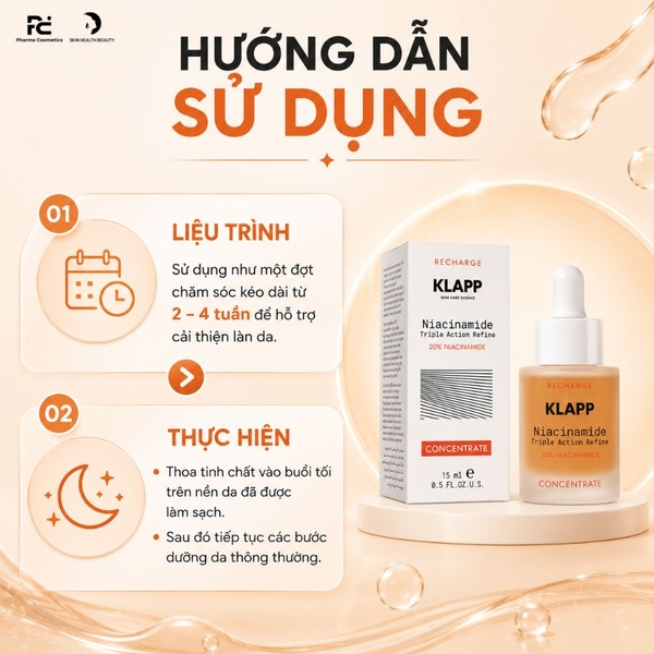Klapp Niacinamide Triple Action Refine 20% Concentrate – Tinh Chất Thu Nhỏ Lỗ Chân Lông & Tái Tạo Hệ Vi Sinh Da