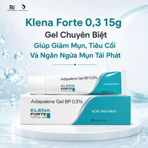 Klena Forte 0,3 15g – Gel Chuyên Biệt Giúp Giảm Mụn, Tiêu Cồi Và Ngăn Ngừa Mụn Tái Phát