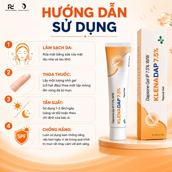 Klenadap 7.5% Dapsone – Gel Trị Mụn Giải Pháp Vàng Cho Mụn Nội Tiết Và Mụn Viêm