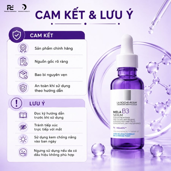 LA ROCHE POSAY PURE MELA B3 SERUM / TINH CHẤT DƯỠNG DA GIÚP MỜ THÂM NÁM, TRẮNG DA