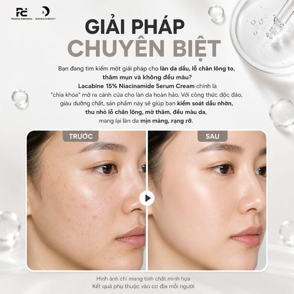 LACABINE 15% NIACINAMIDE SERUM CREAM / TINH CHẤT DƯỠNG SÁNG, MỜ THÂM DA
