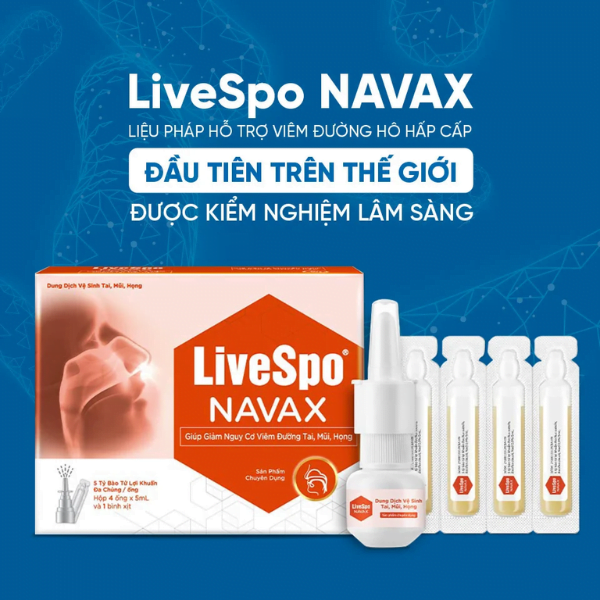 LiveSpo NAVAX Đỏ – Bào Tử Lợi Khuẩn Chuyên Dụng Vệ Sinh Tai Mũi Họng & Giảm Viêm Hô Hấp