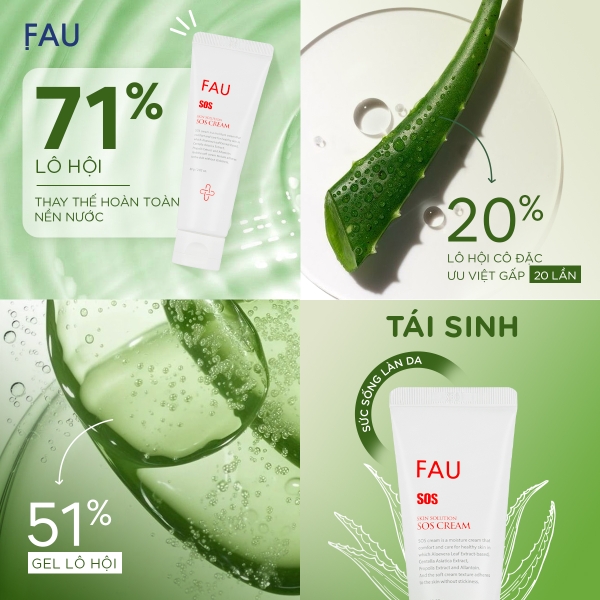 FAU Skin Solution SOS Cream – Kem Dưỡng Hỗ Trợ Làm Dịu Chuyên Sâu & Phục Hồi Làn Da Nhạy Cảm