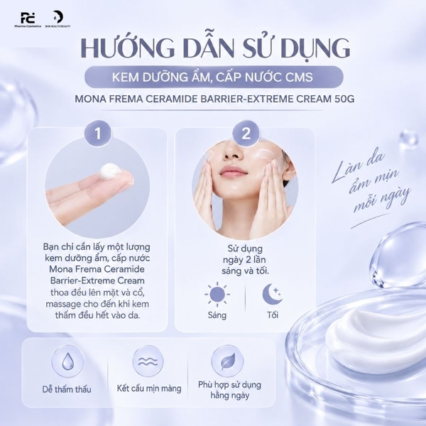 MONA FREMA CERAMIDE BARRIER-EXTREME CREAM 50G/ KEM DƯỠNG ẨM, CẤP NƯỚC
