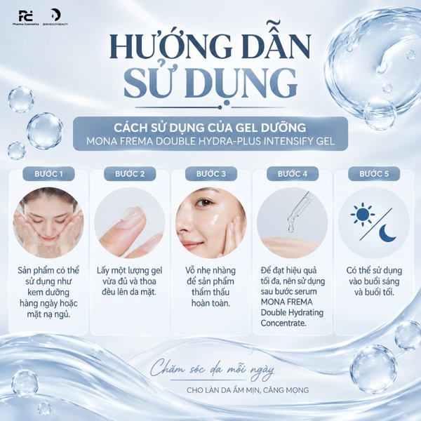 MONA FREMA DOUBLE HYDRA-PLUS INTENSIFY GEL: Gel Dưỡng Ẩm Chuyên Sâu - Phục Hồi & Tăng Cường Độ Đàn Hồi