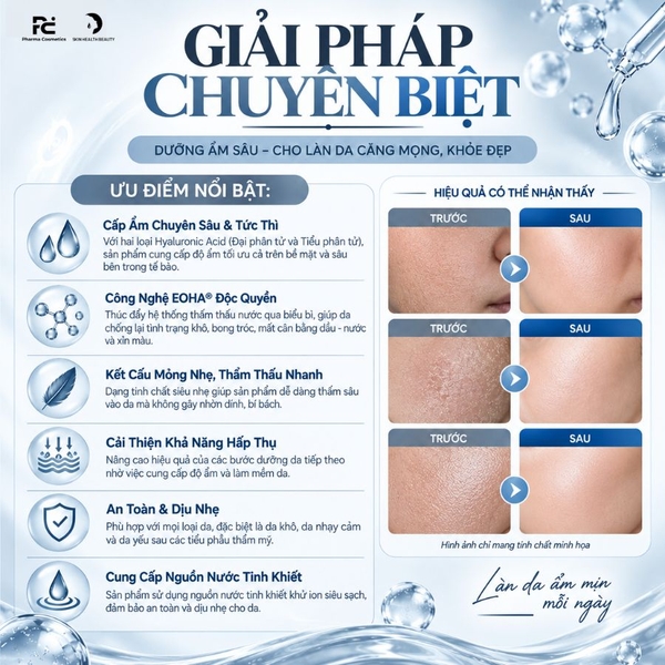 MONA FREMA DOUBLE HYDRATING CONCENTRATE: Serum Cấp Ẩm Chuyên Sâu, Cho Làn Da Căng Mọng Hoàn Hảo