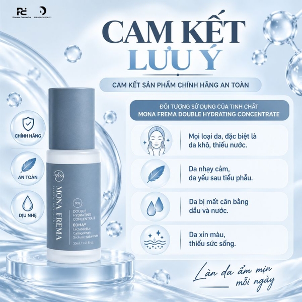 MONA FREMA DOUBLE HYDRATING CONCENTRATE: Serum Cấp Ẩm Chuyên Sâu, Cho Làn Da Căng Mọng Hoàn Hảo